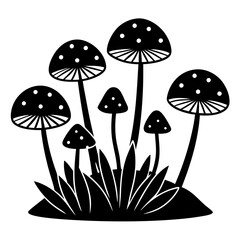 Mushroom vector silhouette 