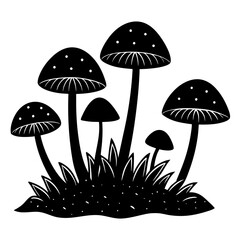 Mushroom vector silhouette 