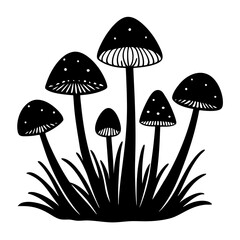 Mushroom vector silhouette 