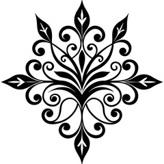 Floral shapes and ornamental designs vector silhouette