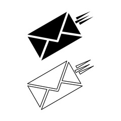 Flat vector icon for sending letter, envelope, and email message