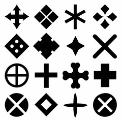 Obraz premium An assortment of monochrome icons displayed on a white backdrop