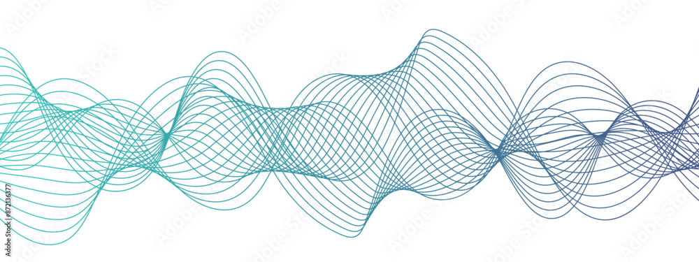 Leinwandbilder abstract colorful curved wavy lines tech futuristic motion background. modern stream wave curve roun