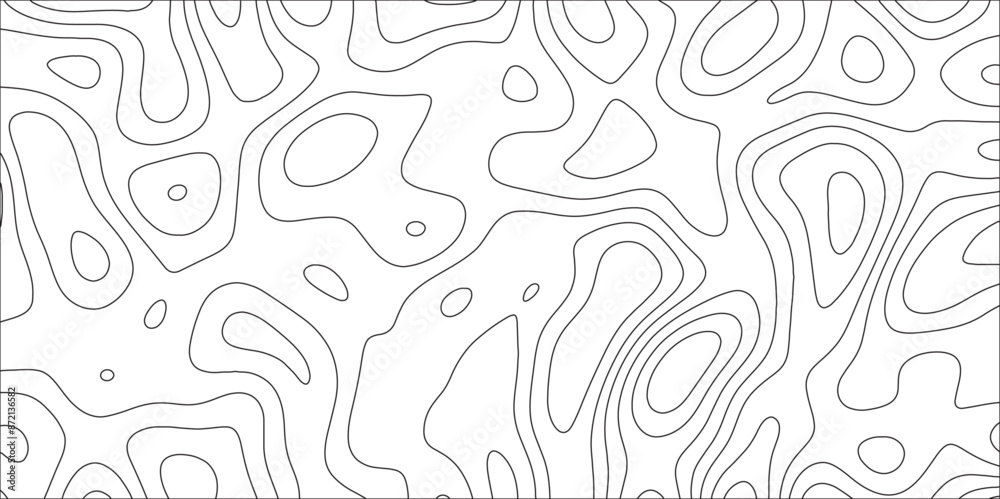 Aufkleber Abstract geographic contour terrain mountain relief. Modern design with White background with topographic wavy pattern design. Topographic map background geographic line.