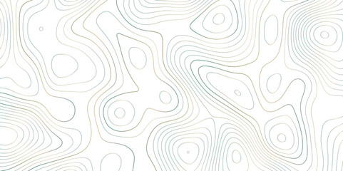 Abstract background wavy topographic line map. Contour geography map grid abstract backdrop. Seamless pattern and banner design. Modern and dynamic feel to topographic mapping vector illustration.	