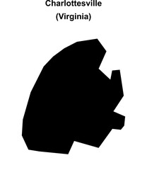 Charlottesville County (Virginia) blank outline map
