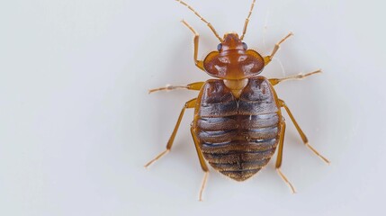 Bedbug close up on white background