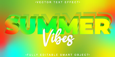 Colorful Summer Vibes Vector Fully Editable Smart Object Text Effect