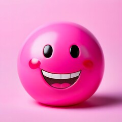 Fototapeta premium 3D Pink happy smiley face