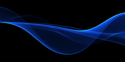 Abstract fractal design. Blue wave background
