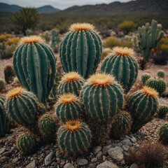 Obraz premium Thorny Beauty: The Intricate Structure of Cactus Spines