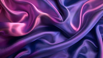 Obraz premium Dark blue purple pink silk satin. Abstract elegant background for design. Color gradient. Silky smooth fabric. web banner. Flat lay, top view table. Birthday, Christmas, Valentine, New Year design