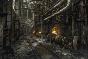 an industrial factory with pipes and pipes