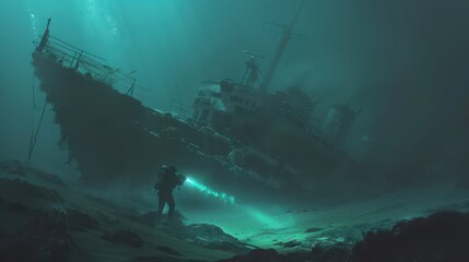 a man standing on the deck of a ship in the ocean