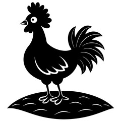 Frizzle Chicken silhouette vector illustration