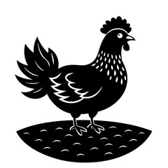 Frizzle Chicken silhouette vector illustration
