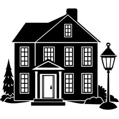 house with lantern icon vector illustration