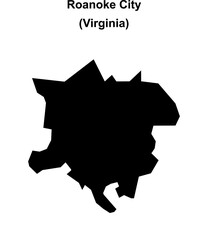 Roanoke City County (Virginia) blank outline map