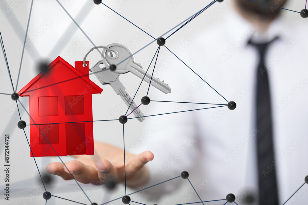 Aufkleber home choice big data and artificial intelligence concept. machine learning and cyber mind domination