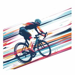 of air cycling exercise with speed lines, white background, highenergy workout