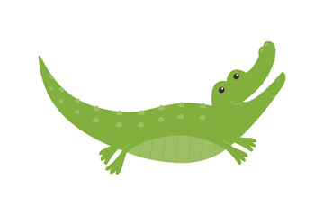 Cute crocodile isolated on a white background.