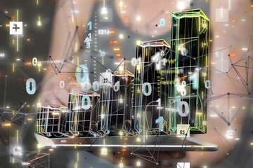 diagram Futuristic wave, Futuristic data stream