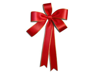 red bow with ribbon cut out