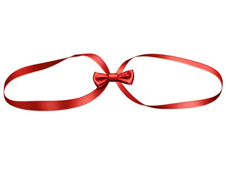 red bow with ribbon cut out