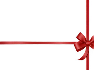 red bow with ribbon cut out