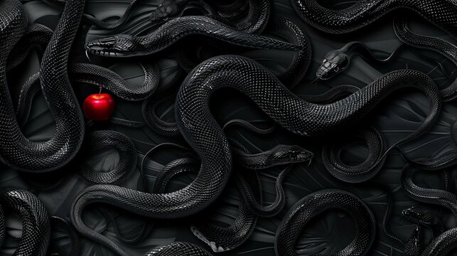snakes and apple background