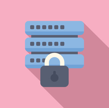 Secure server database protecting important information with a lock symbol, ensuring data privacy and security
