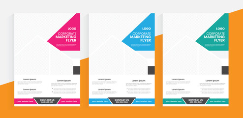 Corporate business marketing a4 flyer design, one-page print case study flier template, advertising promotional leaflet design, publication handout layout.