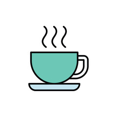 Tea Cup icon design with white background stock illustration