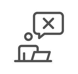 Reject related icon outline and linear vector.	
