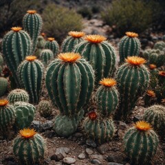 Desert Radiance: The Vibrant Blooms of a Cactus
