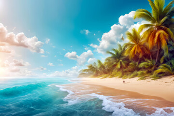summer beach like paradise landscape banner design concept