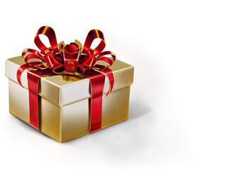 Obraz premium gift box with red ribbon cut out