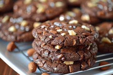 chocolate cookies with nuts