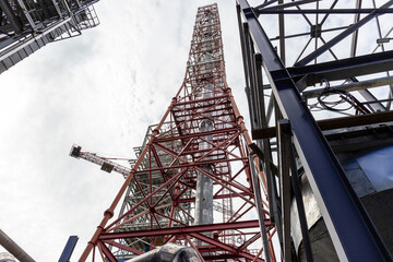 metal structures of an industrial enterprise under construction