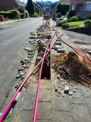 Placement de la fibre optique dans une rue
