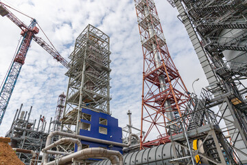metal structures of an industrial enterprise under construction