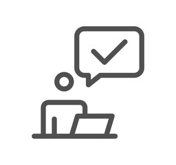 Approve related icon outline and linear vector.	
