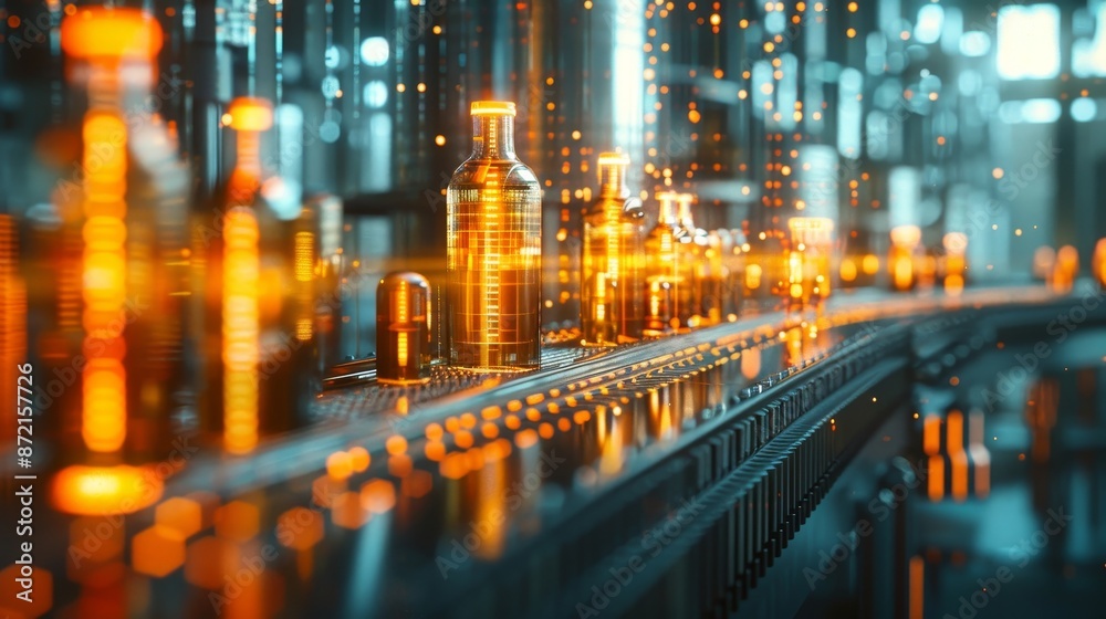 Poster a communication network for industrial technology. factory automation. the world of industry 4.0.