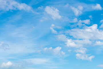 beautiful cumulus clouds in blue sky, nature background, wallpaper