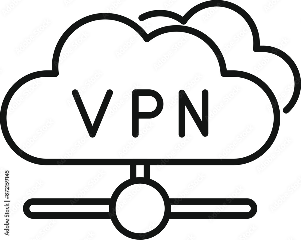 Poster simple icon of a vpn connection providing secure cloud computing over a network