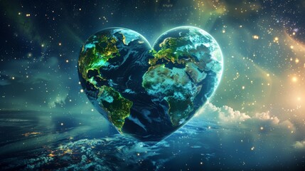 Picture of the world in the shape of a heart.world heart day.