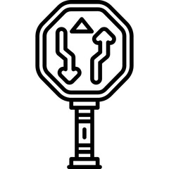 End Divided Highway Sign Icon