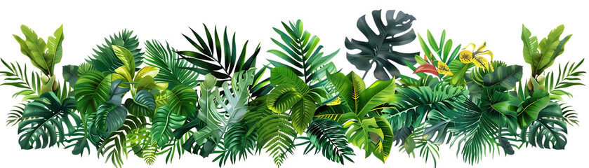 Tropical Green Leaves Illustration