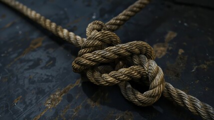 Fototapeta premium The rope is tied into a dead knot. . World Suicide Prevention Day.