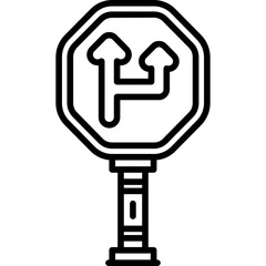 Passing Lane Sign Icon